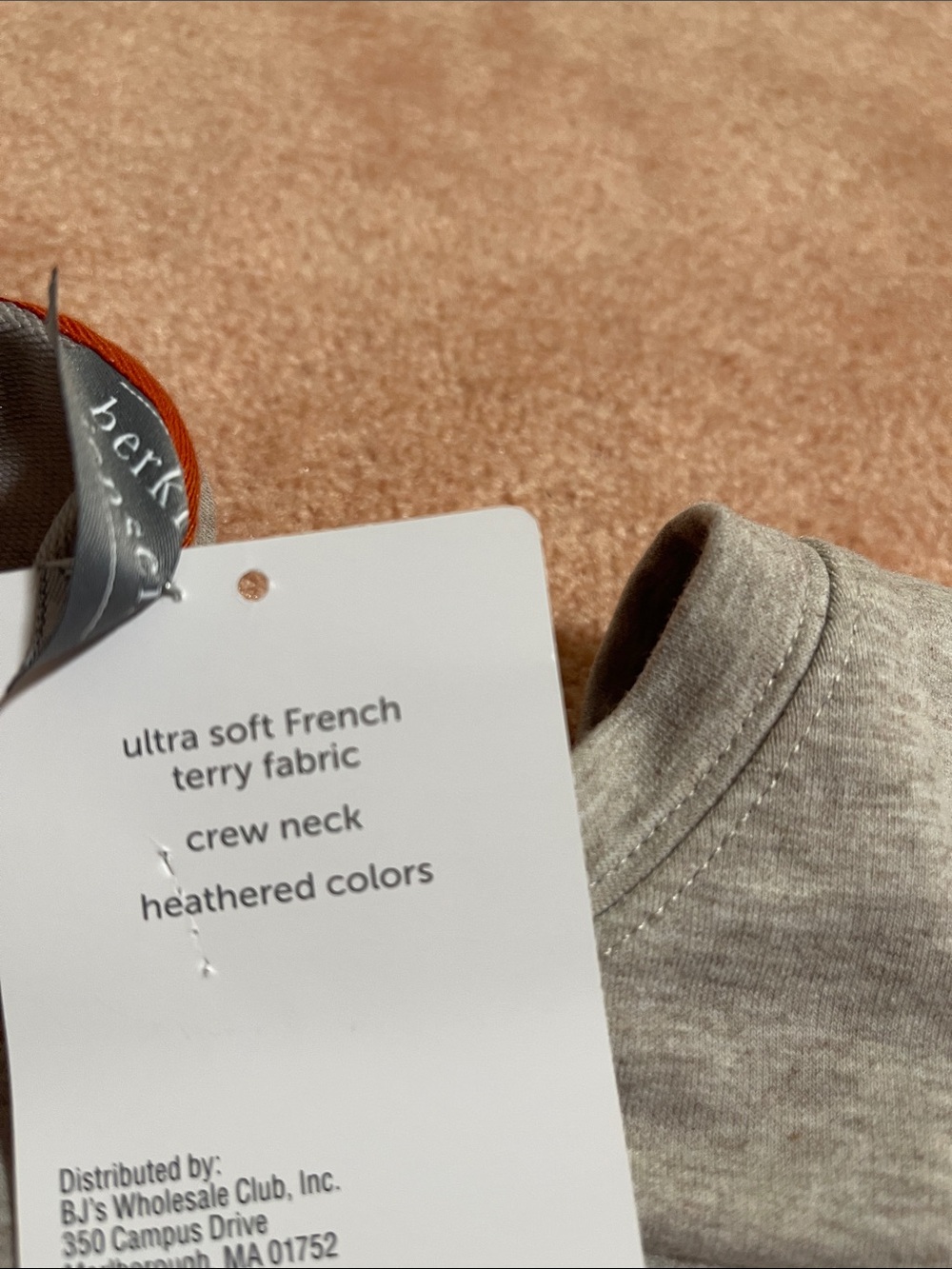 Men's Crewneck Sweater in taupe /beige color - Picture 9 of 11